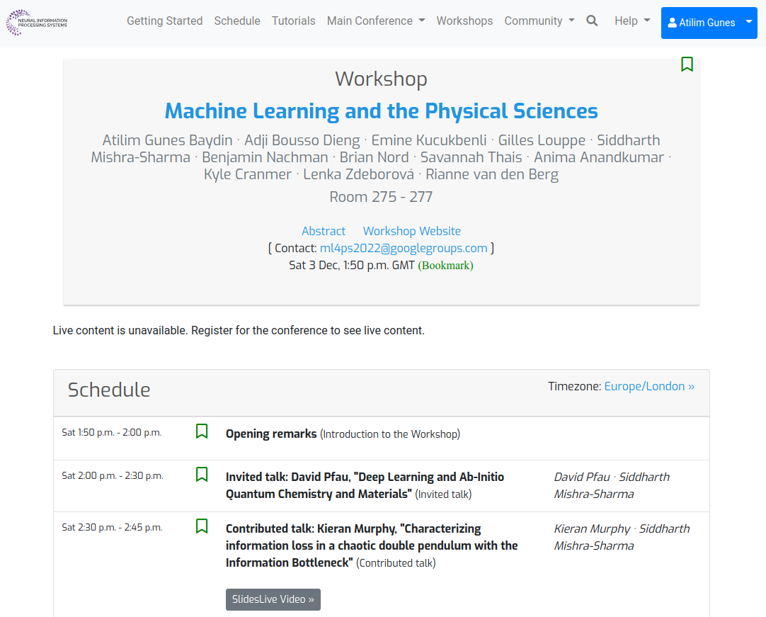 Machine Learning and Inference Laboratory - Photos from Conferences